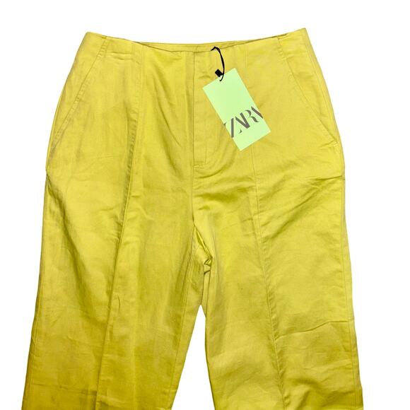 Zara green linen-blend trousers - Picture 5 of 7